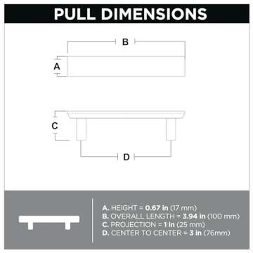 Franklin Brass Simple Chamfered (10-Pack) Cabinet Handles 3" Hole to Hole Modern Gold Kitchen Cabinet Pulls Drawer Handles Cabinet Hardware Dresser Drawer Pulls P40844K-117-C