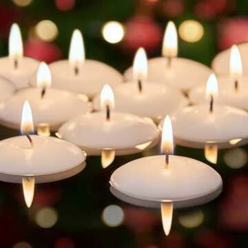 Pure White Floating Candles 48 Pack - Romantic Decor for Weddings