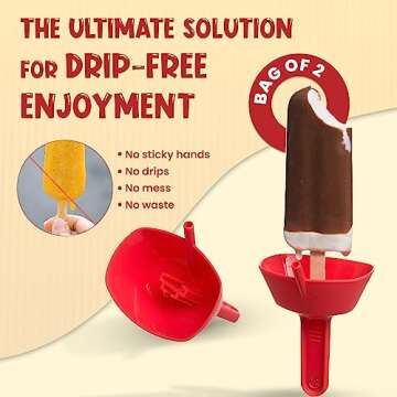 THE ORIGINAL Pop No Drop Popsicle Holder - BPA Free & Dishwasher Safe - Mess-Free Frozen Treats Holder with Straw - No Drip Drop Ice Pop Popsicle Holders for Kids & adults - 2 Random Color (not 4)