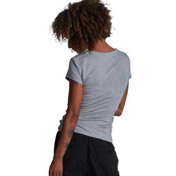 ONNO Women's Viscose Bamboo T-Shirt (Small, Heathered Granite)