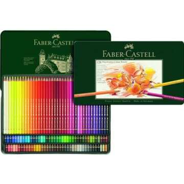 Faber-Castell Polychromos Artists' Color Pencils - Tin of 120 Colors - Premium Quality Artist Pencils
