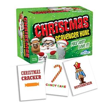 Outset Media Christmas Scavenger Hunt Game - Includes 220 Cards with Holiday Themed Objects Found Both Inside and Outside The Home (Ages 6+)