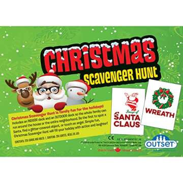 Outset Media Christmas Scavenger Hunt Game - Includes 220 Cards with Holiday Themed Objects Found Both Inside and Outside The Home (Ages 6+)