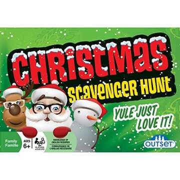 Outset Media Christmas Scavenger Hunt Game - Includes 220 Cards with Holiday Themed Objects Found Both Inside and Outside The Home (Ages 6+)