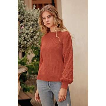 PRETTYGARDEN Women's 2024 Orange Chunky Knit Sweater