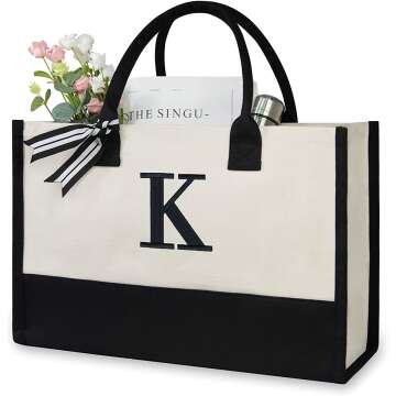 Personalized Canvas Beach Bag - Custom Monogrammed Tote