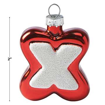 Lillian Vernon XOXO Blown Glass Valentine’s Day Ornaments - Handcrafted Hanging Tree Decorations, Valentine's Day XOXO Holiday & Party Decor, Red & Pink Design, 12-Piece Set