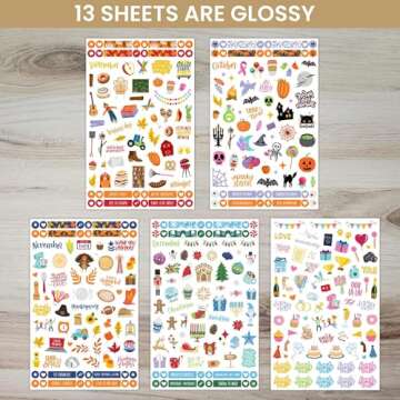 bloom daily planners Monthly Celebrations Planner Stickers for Calendar Decorating, Planning, Scrapbooking - Holiday, Seasonal, & General Events (14 Sheets, 1,100+ Stickers per Pack)