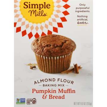 Simple Mills Almond Flour Baking Mix, Pumpkin Muffin & Bread Mix - Gluten Free, Plant Based, Paleo Friendly, 9 Ounce (Pack of 1)