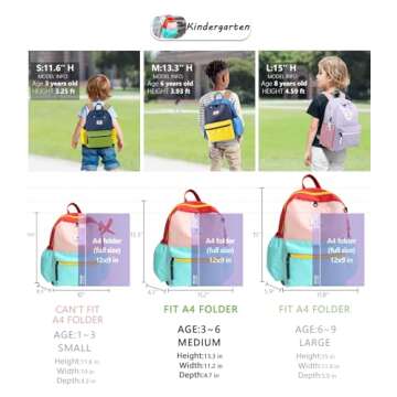 Kids Backpacks For Girls Boys, Backpack Kindergarten Elementary School, Bookbag Backpack For Kids, For School & Travel, Small Kids Child Toddler Backpack, 13" H, For Kids 3-5 Medium