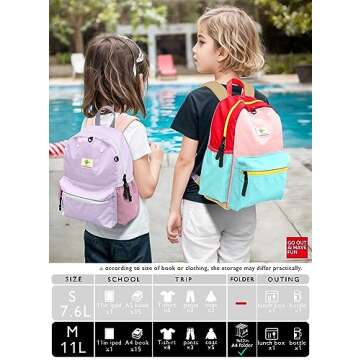 Kids Backpacks For Girls Boys, Backpack Kindergarten Elementary School, Bookbag Backpack For Kids, For School & Travel, Small Kids Child Toddler Backpack, 13" H, For Kids 3-5 Medium