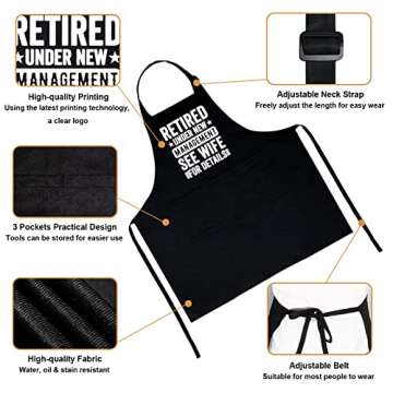 Retirement Gifts for Men Women, Best Retirement Gifts 2024, Retirement Aprons for Men with 3 Pockets