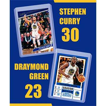 Golden State Warriors Card (6) Basketball Cards: Stephen Curry, Draymond Green, Klay Thompson, Jordan Poole, Andrew Wiggins, James Wiseman ASSORTED Trading Cards Bundle