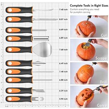 Shuttle Art 20 PCS Halloween Pumpkin Carving Kit with Tools & Stencils