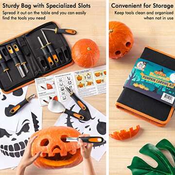 Pumpkin Carving Kit with Tools and Stencils