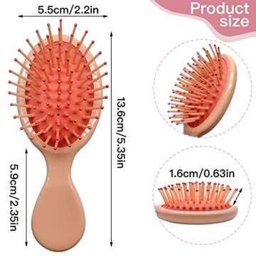 Goiio 28 Pieces Mini Hair Brush Set, Soft Bristles Detangling Brush for Wet & Dry Hair, Travel Detangler for Most Hair Types, Multicolor