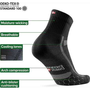 Danish Endurance Running Socks 3 Pack - Unisex Comfort