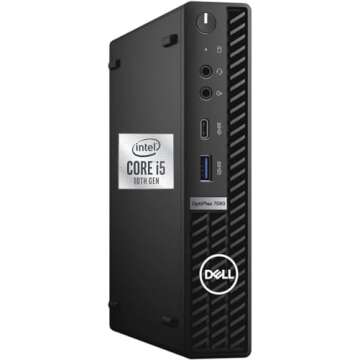 Dell OptiPlex 7080 Micro PC Desktop Computer Mini, Intel i5-10800 2.3GHz Up to 4.5GHz, 16GB RAM, 1TB SSD, RGB Keyboard&Mouse, DisplayPort, Win10 Pro (Renewed)