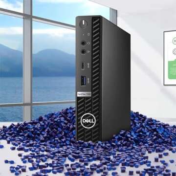 Dell OptiPlex 7080 Micro PC Desktop Computer Mini, Intel i5-10800 2.3GHz Up to 4.5GHz, 16GB RAM, 1TB SSD, RGB Keyboard&Mouse, DisplayPort, Win10 Pro (Renewed)