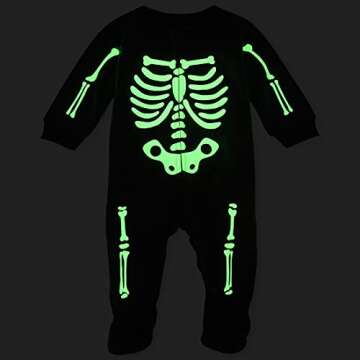 The Children's Place Kids' Baby/Toddler One Piece Family Matching, Halloween Pajama Sets, Cotton, Skeleton, 0-3 Months