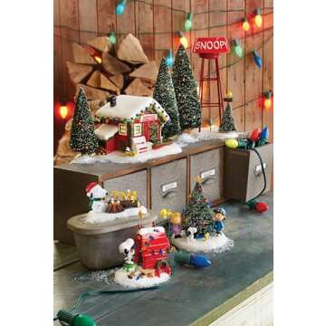 Department 56 Peanuts Decoration, Snoopy’s Dog House, Woodstock, Christmas Lights, 8", Red