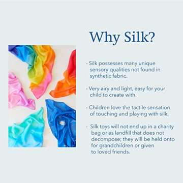 Sarah's Silks Enchanted Playsilk, 100% Silk Scarves for Kids and Toddlers, Sensory Toys | Bright Square Scarves, Montessori Waldorf Toys for Imaginative and Pretend Play - Blossom