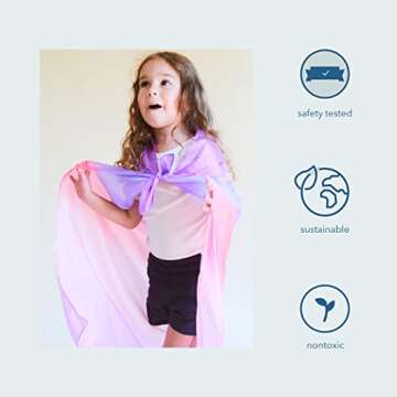 Sarah's Silks Enchanted Playsilk, 100% Silk Scarves for Kids and Toddlers, Sensory Toys | Bright Square Scarves, Montessori Waldorf Toys for Imaginative and Pretend Play - Blossom