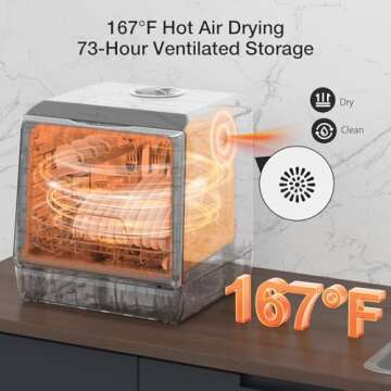 Compact WIFI Dishwasher with 360° Dual Spray & 6 Modes