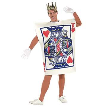 Rubies Men's Playing Card King of Hearts Adult Costume for Themed Parties and Halloween, As Shown, One Size US