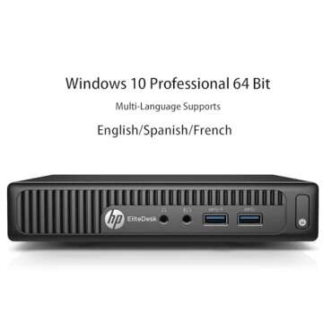 HP EliteDesk 800 G1 Mini Desktop PC, Core i5-4570, 8GB DDR4, 500GB HDD, WiFi, BT, Keyboard&Mouse, Windows 10 Pro (Renewed)