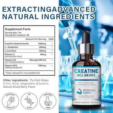 Weeping Willow Oil Co Creatine HCL Drops for Men & Women,Fast Absorbing Liquid Creatine, Promote Energy, Boost Strength - 2FL.OZ