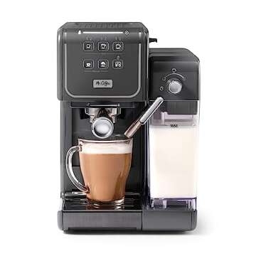 Mr. Coffee One-Touch CoffeeHouse+ Espresso, Cappuccino, and Latte Maker Home Coffee Machine with 19-Bar Italian Pump, and Milk Frother Ideal for Latte, Espresso, and Coffee Lovers