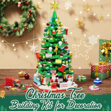 Advent Calendar 2024 for Kids Teens Adults, 24 Days Surprise Christmas Tree Building Blocks Christmas Countdown Calendar Gift Box with 1024 PCS Xmas Building Bricks Toy Decor for Boys Girls Women Men