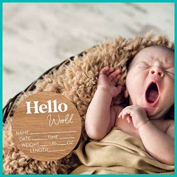 Newborn Hello World Sign - Baby Birth Announcements