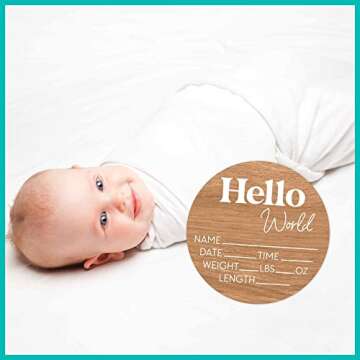 Newborn Hello World Sign - Baby Birth Announcements