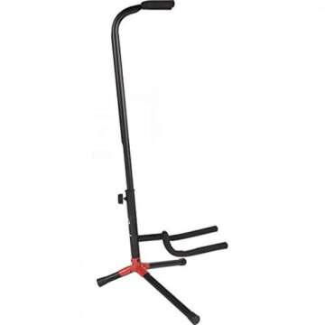 Fender Adjustable Guitar Stand for Acoustic, Electric or Bass Giutar, Guitar Accessories, Collapsible for Easy Transport