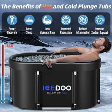 Upgrade XL 129 Gal Large Oval Ice Bath Tub for Athletes,Multiple Layered Portable Outdoor Cold Plunge Tub for Recovery,Cold Plunge for Family-Foldable Ice Baths for Home,Gyms,Indoor use