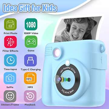 ESOXOFFORE Instant Print Kids Camera - Perfect Gifts for Ages 3-12