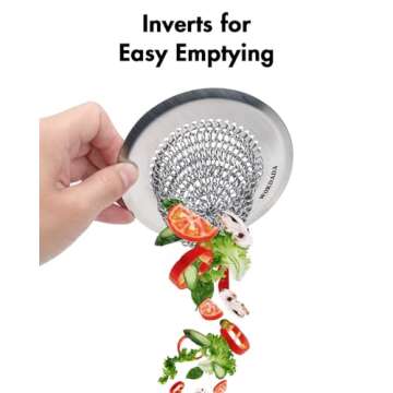 Sink Drain Strainer, Reversible Easy Clean Mesh Sink Strainer with 304 Stainless Steel, Wokdada Revolutionary Anti-Rust Large Kitchen Sink Strainer Food Catcher for Garbage Disposal Without Clogging