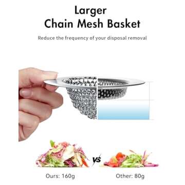 Sink Drain Strainer, Reversible Easy Clean Mesh Sink Strainer with 304 Stainless Steel, Wokdada Revolutionary Anti-Rust Large Kitchen Sink Strainer Food Catcher for Garbage Disposal Without Clogging