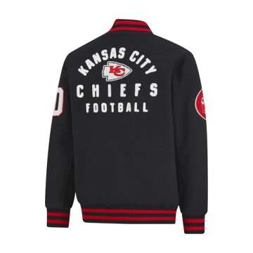 Ultra Game NFL Men's Classic Varsity Coaches Jacket, Kansas City Chiefs, Team Color Updated, Large