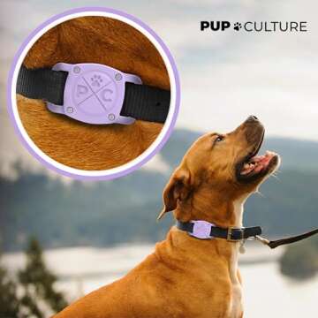 Pup Culture IP68 Waterproof AirTag Dog Collar Holder | 2.5X Stronger Than Competitors - Track Your Pet Using Apple AirTag Technology | Doesn’t Hurt Your Collar |Dog or Cat Collar Airtag Holder