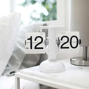 Mooas Flip Desk Clock - Retro Vintage Design, Large Numbers