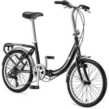 Schwinn Loop Folding Bike | 20-Inch Wheels, 7-Speed, Rear Rack