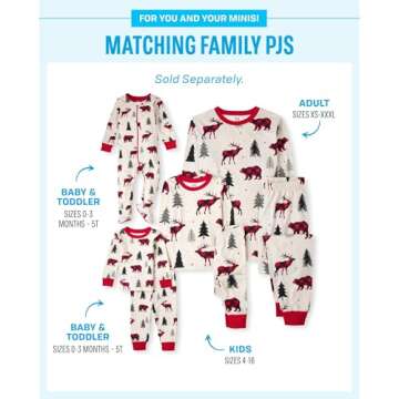 The Children's Place,Family Matching Christmas Holiday Pajamas Sets, Snug Fit 100% Cotton, Adult, Big Kid, Toddler, Baby,Baby & Toddler - Zip Sleeper,BUFF BEAR,12-18 MONTHS