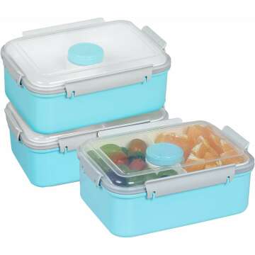 ShopWithGreen 3 Pack Salad Food Storage Containers for On-The-Go Meals