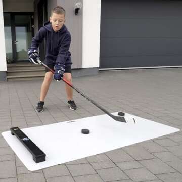 Hockey Revolution Shoot Pad + Passer One Timer - Hockey Sports Training Aid for Shooting, Passing and Stick handling - Hockey Skills Training Practice Surface 30"x 60" - Reel Ice Feeling Roll Board