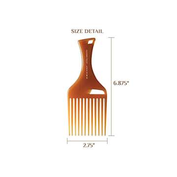 Cricket Ultra Smooth Hair Pick Comb for Volumizing, Detangling, and Reducing Frizz - Enriched with Argan, Olive Oil, and Keratin Infused, Ideal for Curly, Thick, and Long Hair