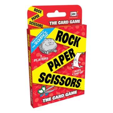 JAX Rock Paper Scissors Card Game Bilingual - It's the Fast, Fun Card Version of the Classic Game of Rock Paper Scissors, Ages 4 and Up, 2 Players