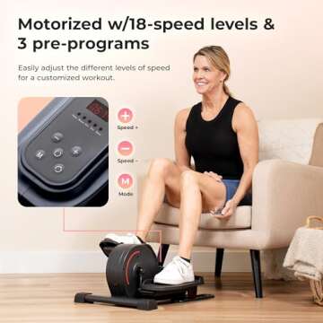 Sunny Health & Fitness Smart Electric Motorized Under Desk Elliptical Cardio Exerciser with Optional Exclusive SunnyFit® App Enhanced Bluetooth Connectivity – SF-E3959SMARTG